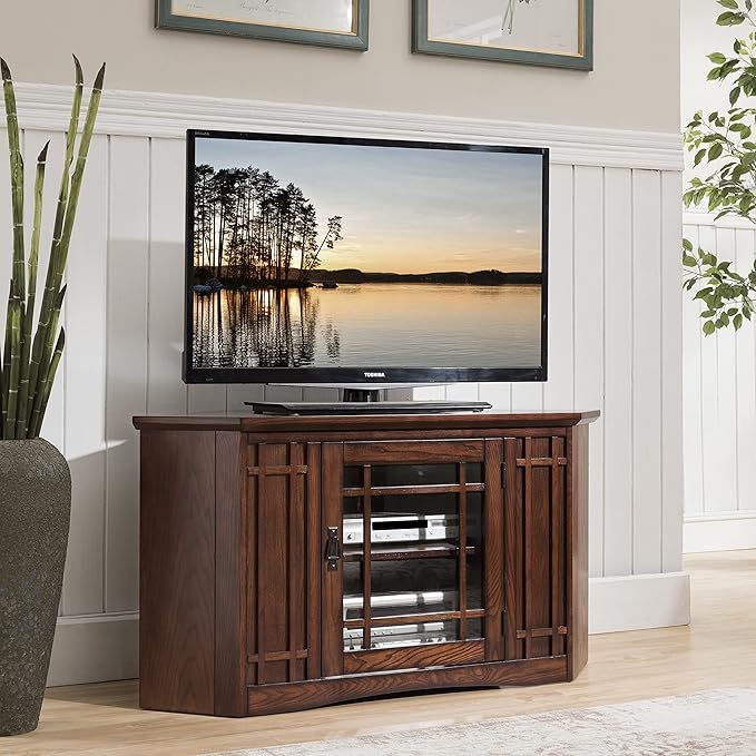 Leick Home 82285 Mission Corner TV Stand Made from Solid Wood, One Door and - Image 2
