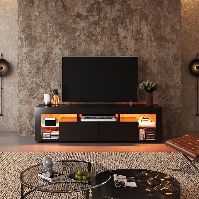 WLIVE 63 inch TV Stand for 50 55 60 65 70 75 Inch TVs, Modern Entertainment - Image 8