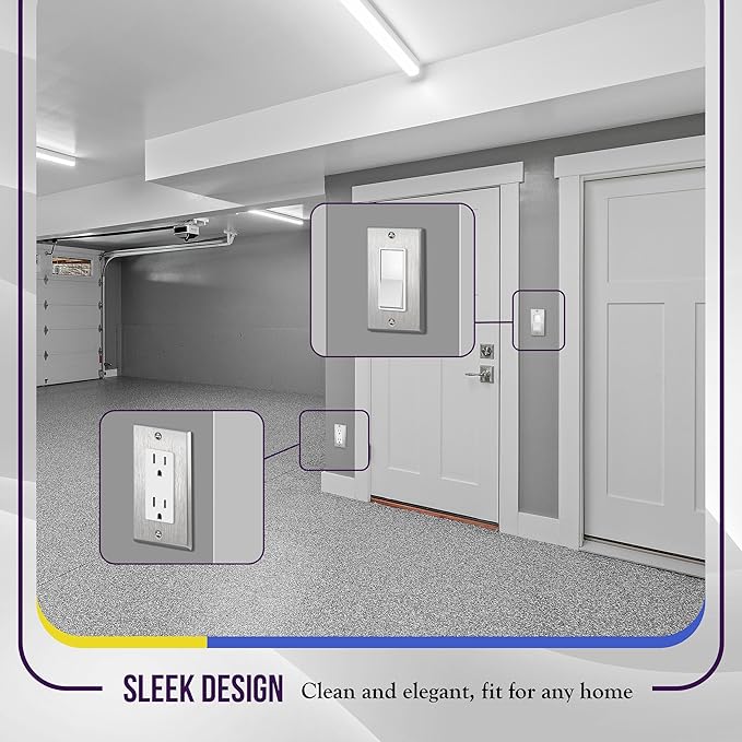 ENERLITES Decorator Switch or Receptacle Outlet Metal Wall Plate, Corrosion - Image 7
