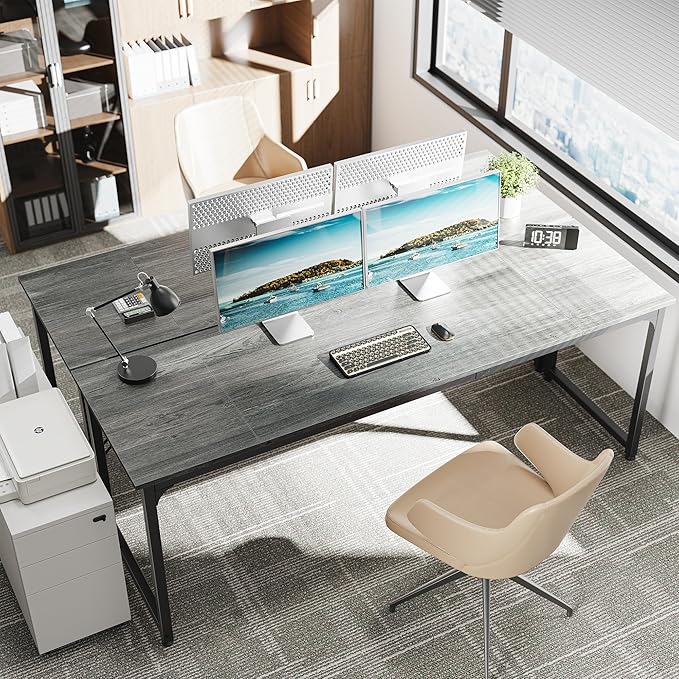 Huuger Computer Desk, 80 Inch Office Desk, Gaming Desk - Image 2