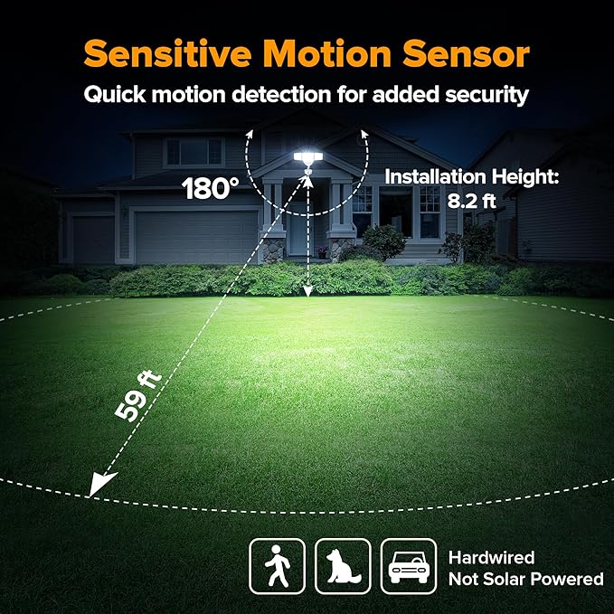 LUTEC 84W 9500LM LED Security Light Motion Sensor Outdoor Lights - Image 3