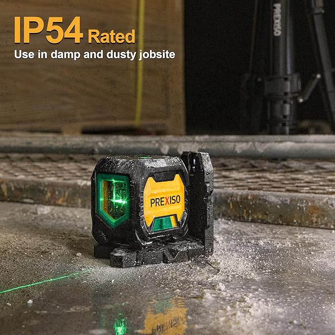 PREXISO Laser Level with 47 Inch Tripod, IP54 Rechargeable 65Ft Green Cross - Image 6
