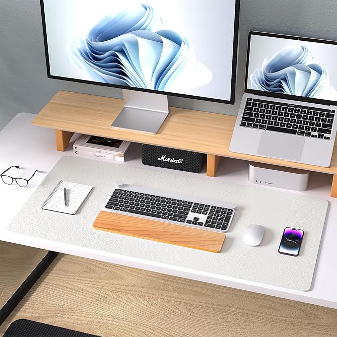 Aothia Leather Desk Pad Protector, Mouse Pad, Office Desk Mat, Non-Slip PU - Image 9