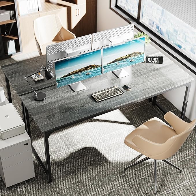 Huuger Computer Desk, 70 Inch Office Desk, Gaming Desk - Image 2