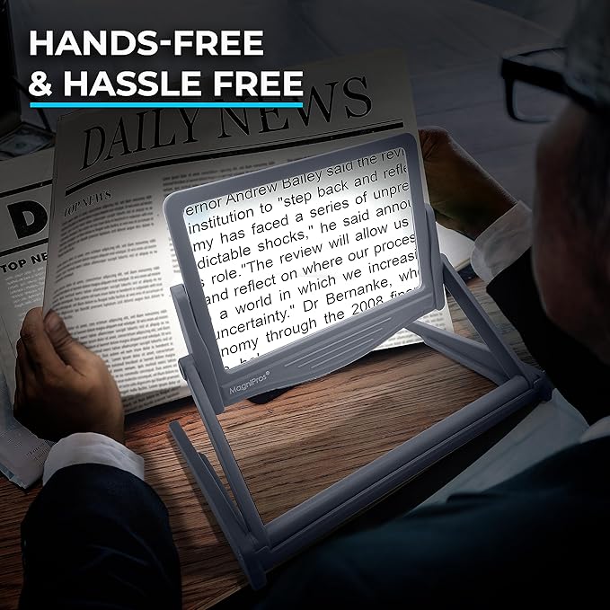 MAGNIPROS Patented 5X Large LED Page Magnifier - Image 2