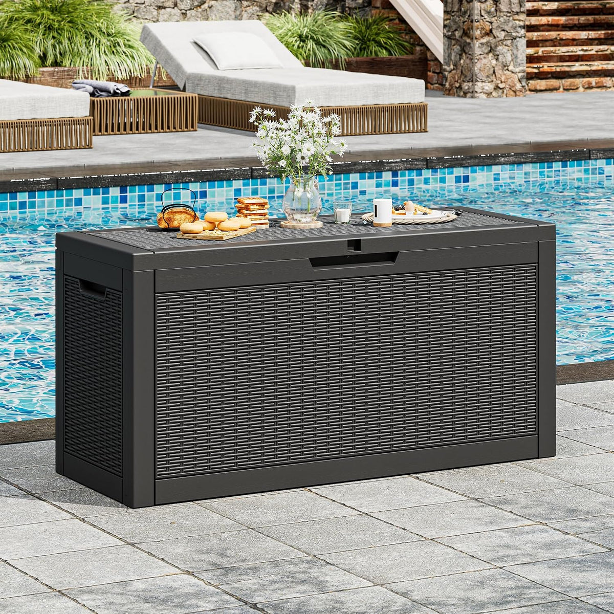 outdoor storage box waterproof, 75 gallon deck box, main product view