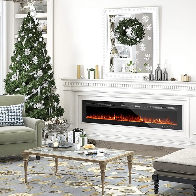 CharaVector 80 inch 750W/1500W Electric Fireplace Inserts - Image 2