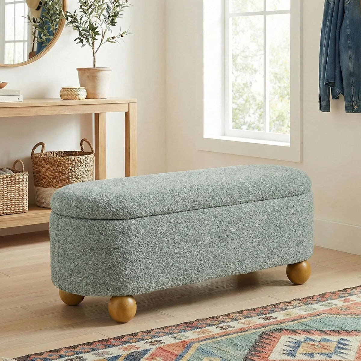 vknow 44.8" storage ottoman bench end of bed, main product view
