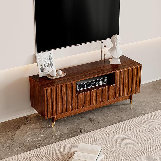 ATJafurn 55‘’ Brown Walnut Finish TV Stand - Image 3