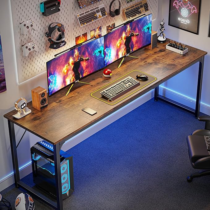 Huuger Computer Desk, 80 Inch Office Desk, Gaming Desk - Image 4