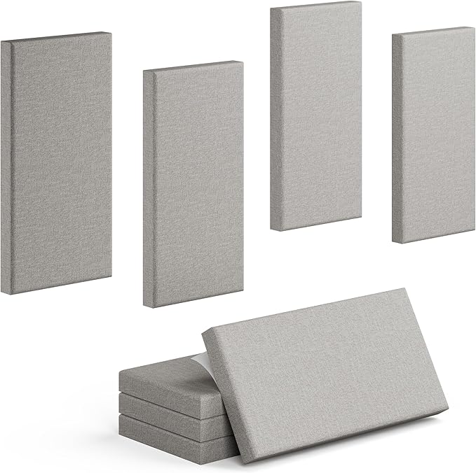 4 Pack High-Density Core with Fabric Cover Acoustic Panels – 24×12×2 In by Amantech