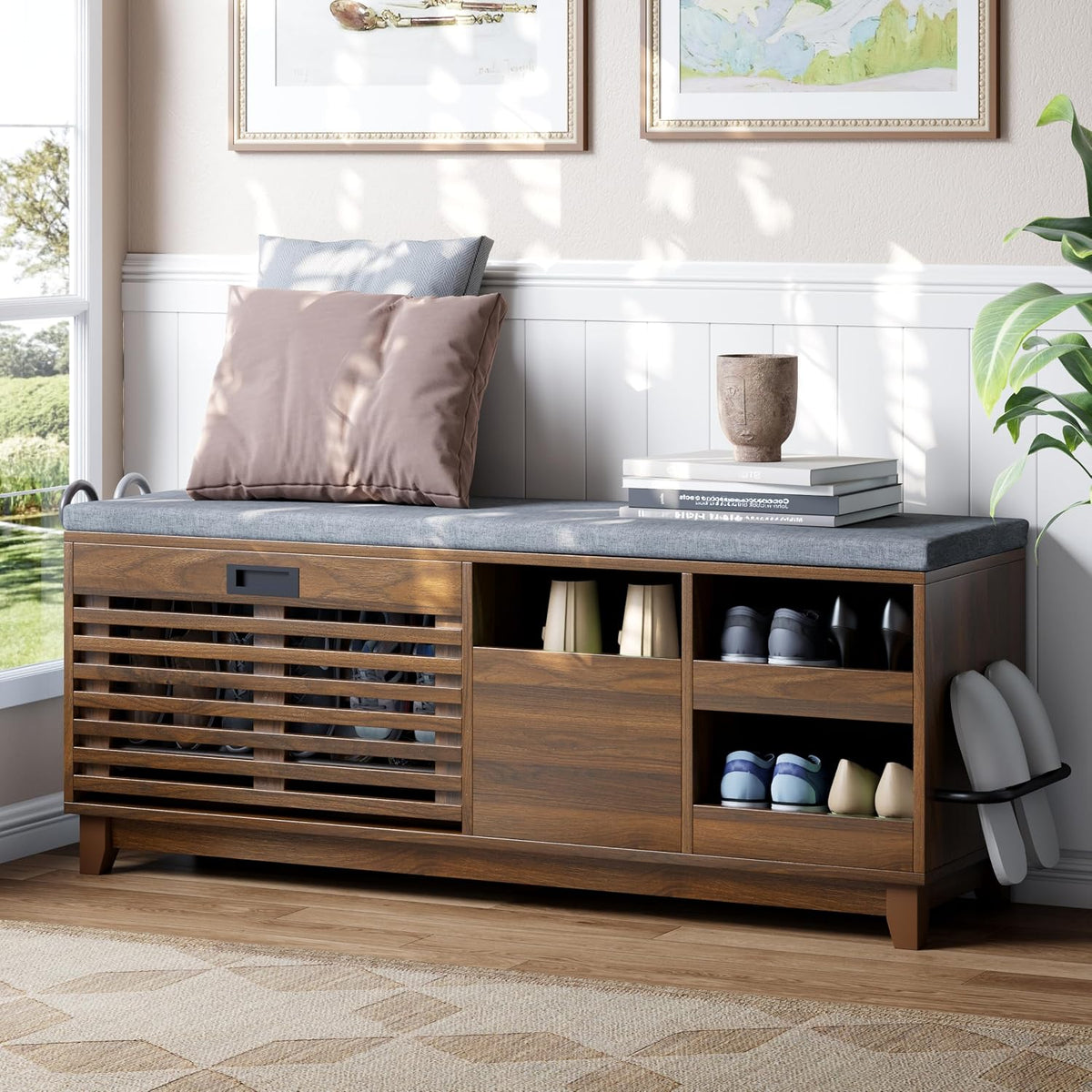 loomie 47.2" shoe storage bench with flip drawer, main product view