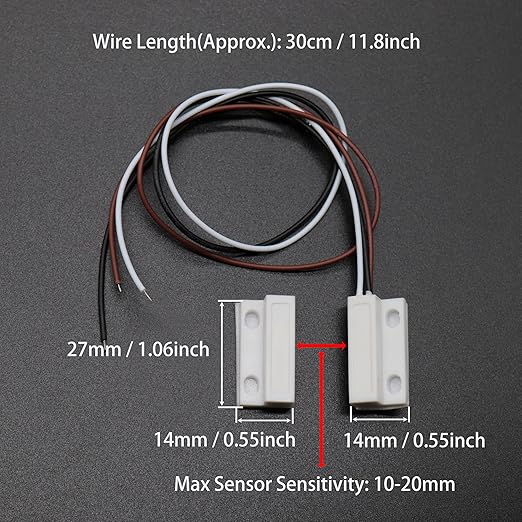 VictorsHome Magnetic Reed Switch NC NO COM Surface Mount Wired Door Window - Image 2