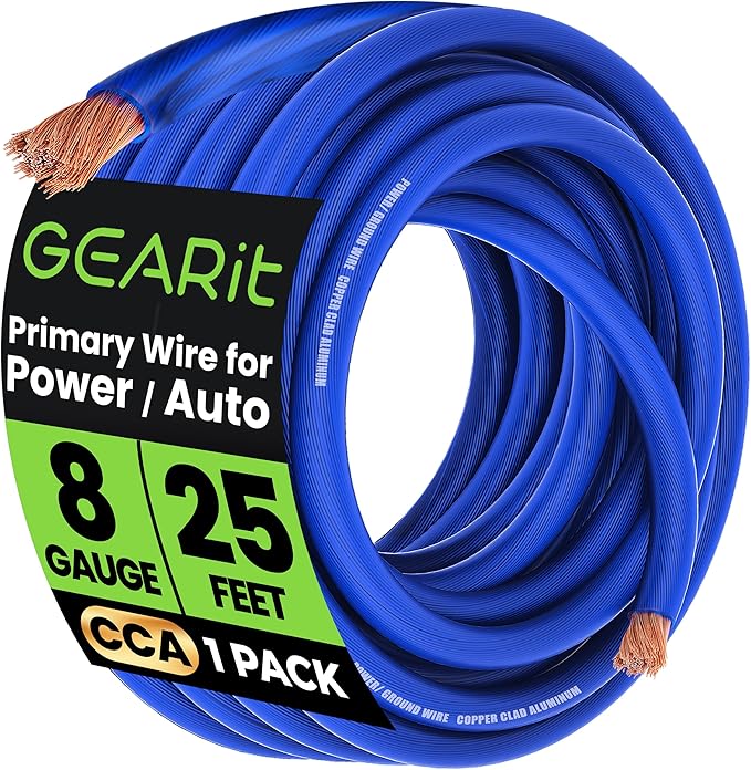 GEARit 8 Gauge Wire Copper Clad Aluminum CCA by GEARit