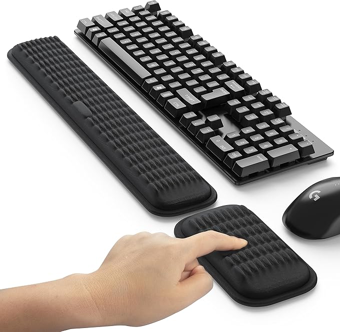 MEKASS Ergonomic Wrist Rest for Keyboard and Mouse, Soft Memory Foam Keyboard by Mekass