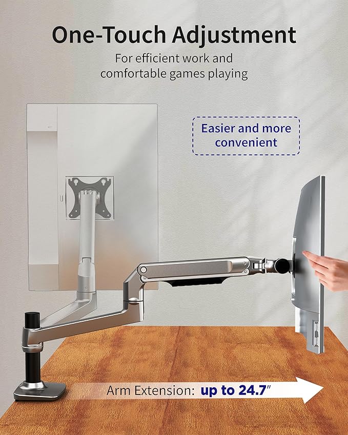 Ergounion Single Monitor Arm Desk Mount, Holds Screens up to 40 Inches and 25 - Image 5