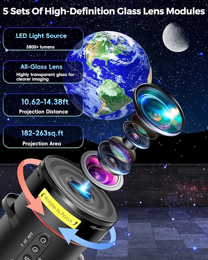 Galaxy Projector for Bedroom, Home Planetarium Astral Light Projector - Image 3