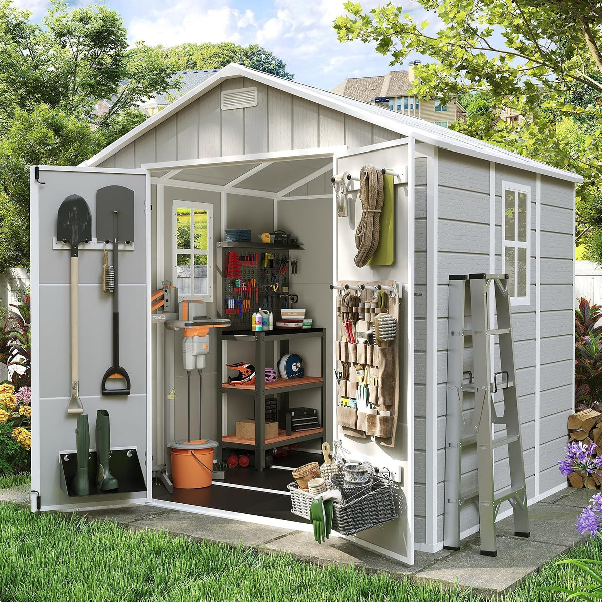 amopatio 8x6 ft storage shed with floor included, main product view