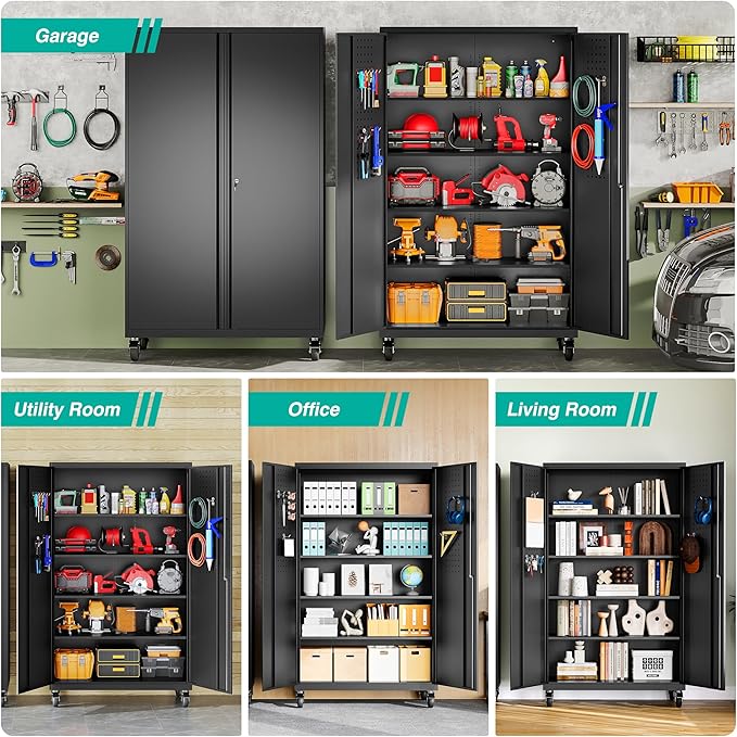 SISESOL Wide & Deep Metal Storage Cabinet - Image 6