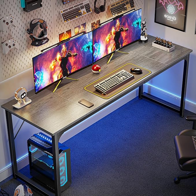 Huuger Computer Desk, 70 Inch Office Desk, Gaming Desk - Image 4