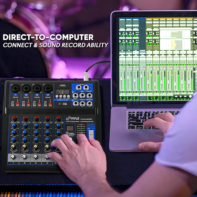 Pyle Professional 6 Channel Audio Mixer - Image 3