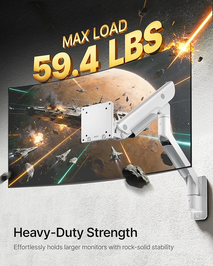 monTEK Heavy-Duty Single Monitor Wall Mount - Image 4