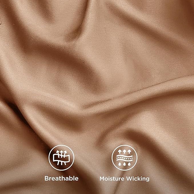 Bedsure Cooling Sheets Twin, Rayon Derived from Bamboo, Breathable & Soft Twin - Image 4