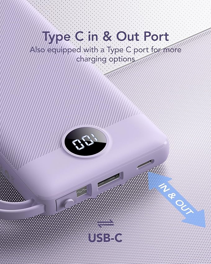 VRURC Portable Charger Power Bank, 10000mAh Travel Essentials Battery Pack - Image 7