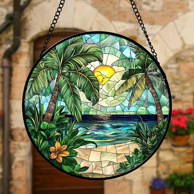 DASTOLL Stained Glass Window Hanging, and Mom 6.3 in - Image 5