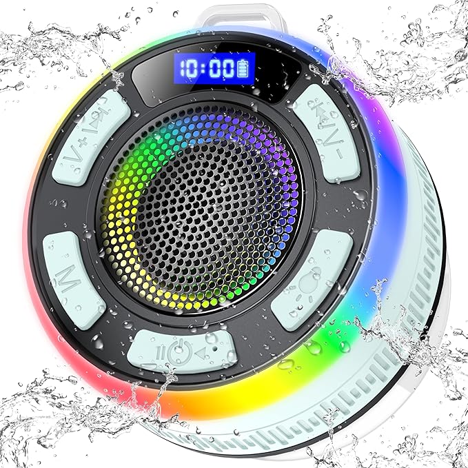 Shower Bluetooth Speaker IPX7 Waterproof, Portable Bluetooth Speakers by PRSCFUM