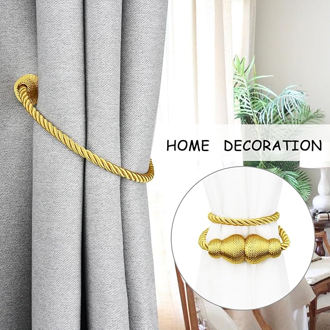 Nieffeiy Magnetic Curtain Tiebacks Outdoor Curtain Tie Backs Rope Decorative - Image 5