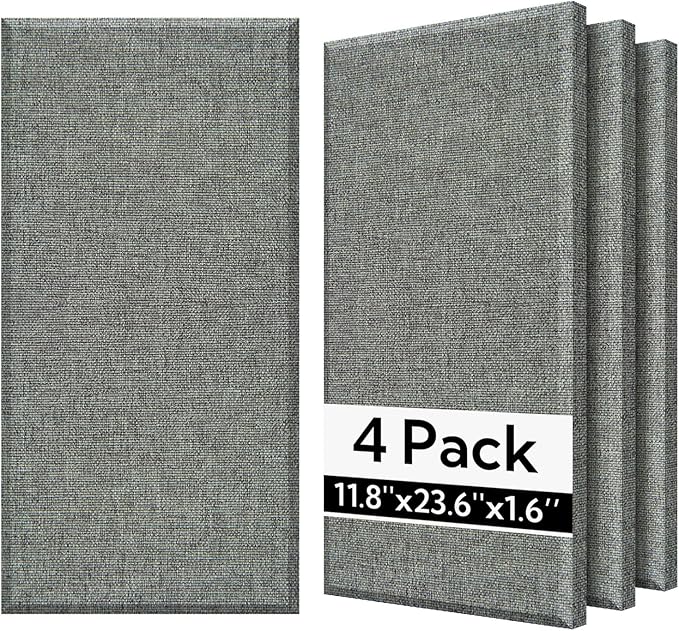 Olanglab Fiberglass Acoustic Wall Panels 4 Pack, 11.8'' x 23.6'' Sound Panels by Olanglab