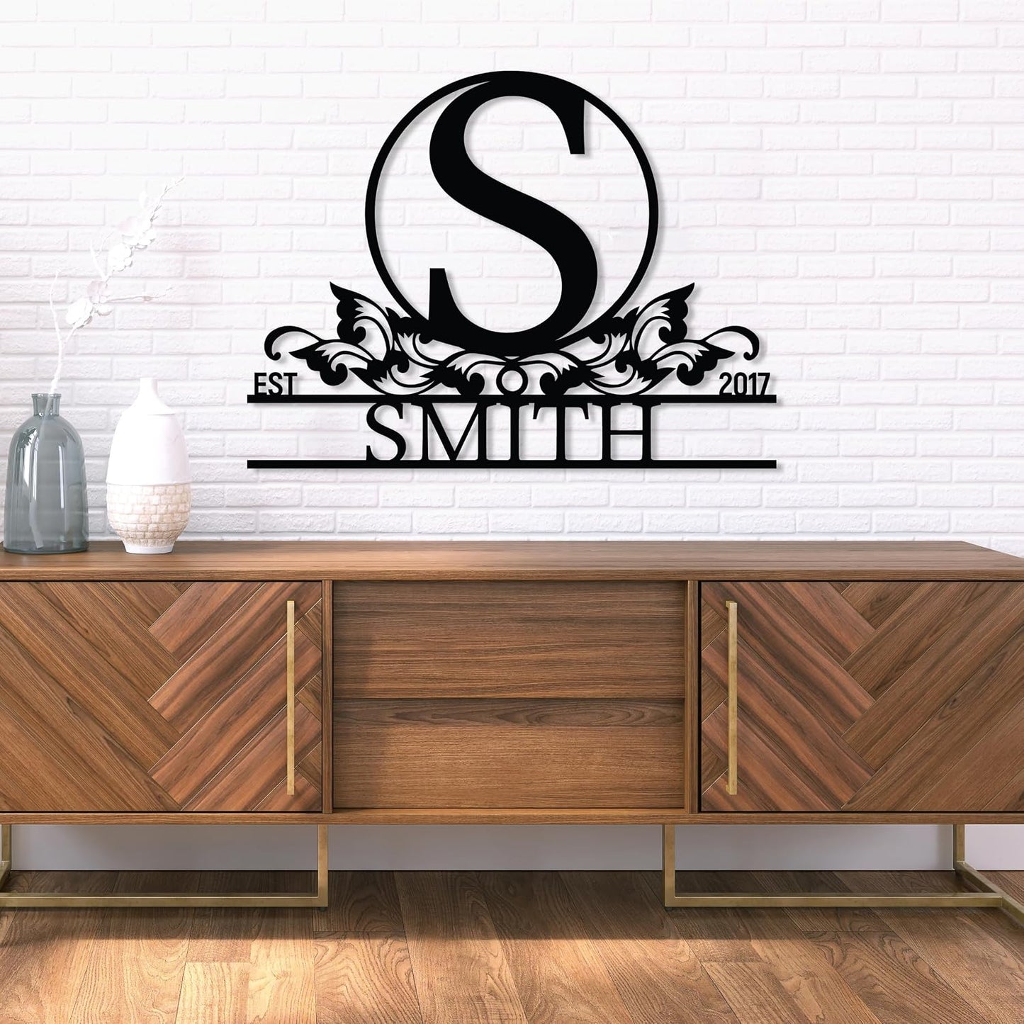 Personalized Metal Name Signs, Split Letter Monogram Wall Art Decor, Durable Steel Family Last Name Decor, Custom Signs Indoor or Outdoor, Personalized Wedding Gifts, Housewarming Gift