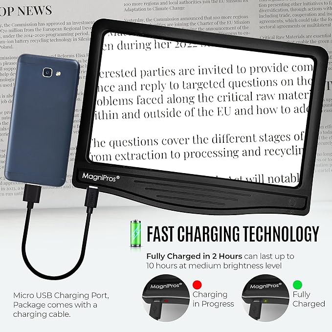 MagniPros 5X Rechargeable Large Ultra Bright LED Page Magnifier - Image 5