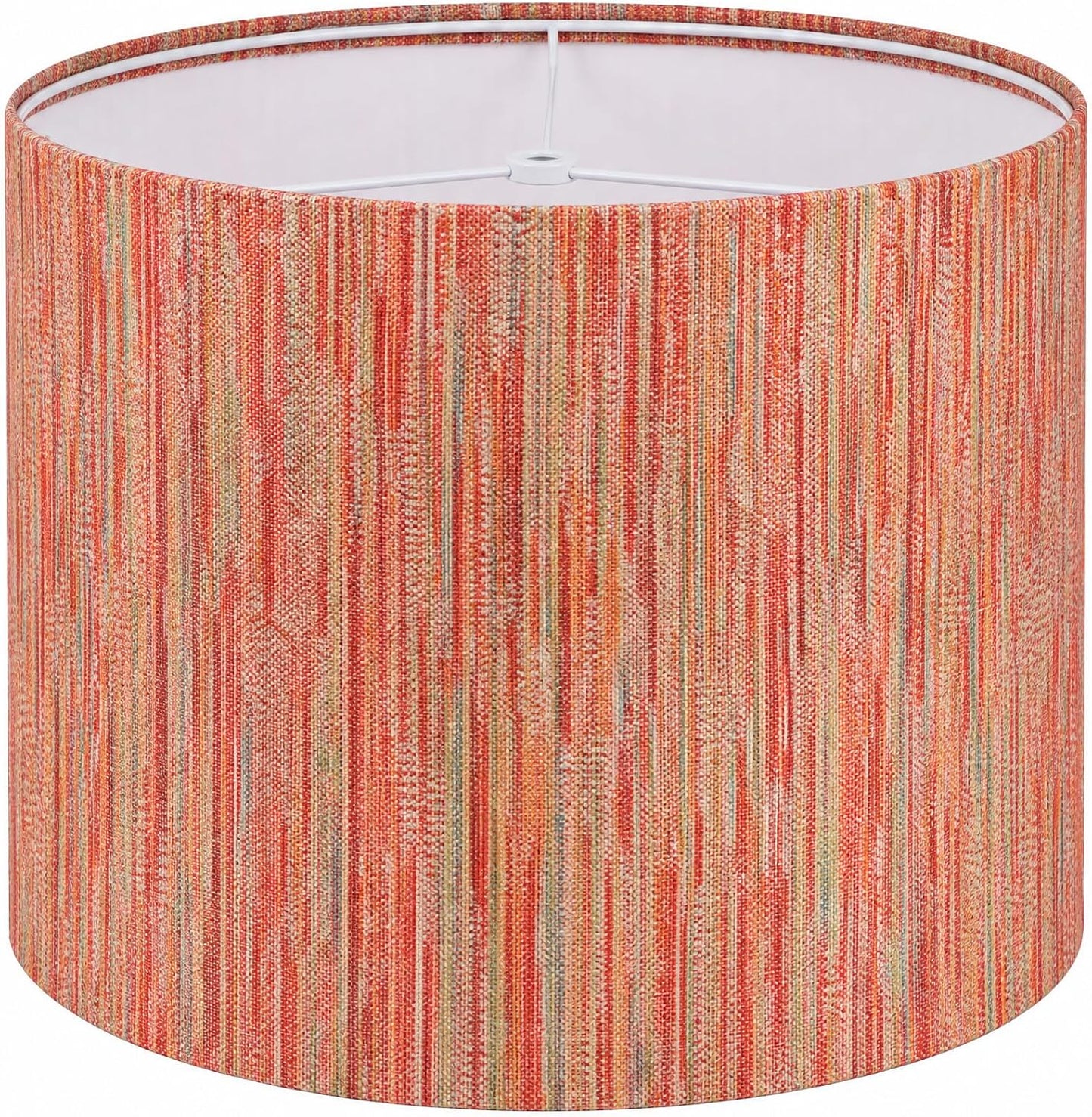 Boho Colorful Drum Lamp Shade 13x13x10 Inch,Multicolor Striped Fabric Lampshade Suitable for Spider Fitter(Not Included),Handcrafted Replacement Lamp Shade for Table,Floor&Bedside Lamps,Easy Assembly
