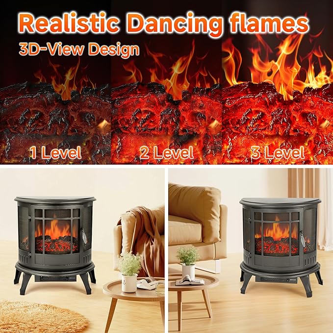 25in Electric Fireplace Heater Stove - Image 6