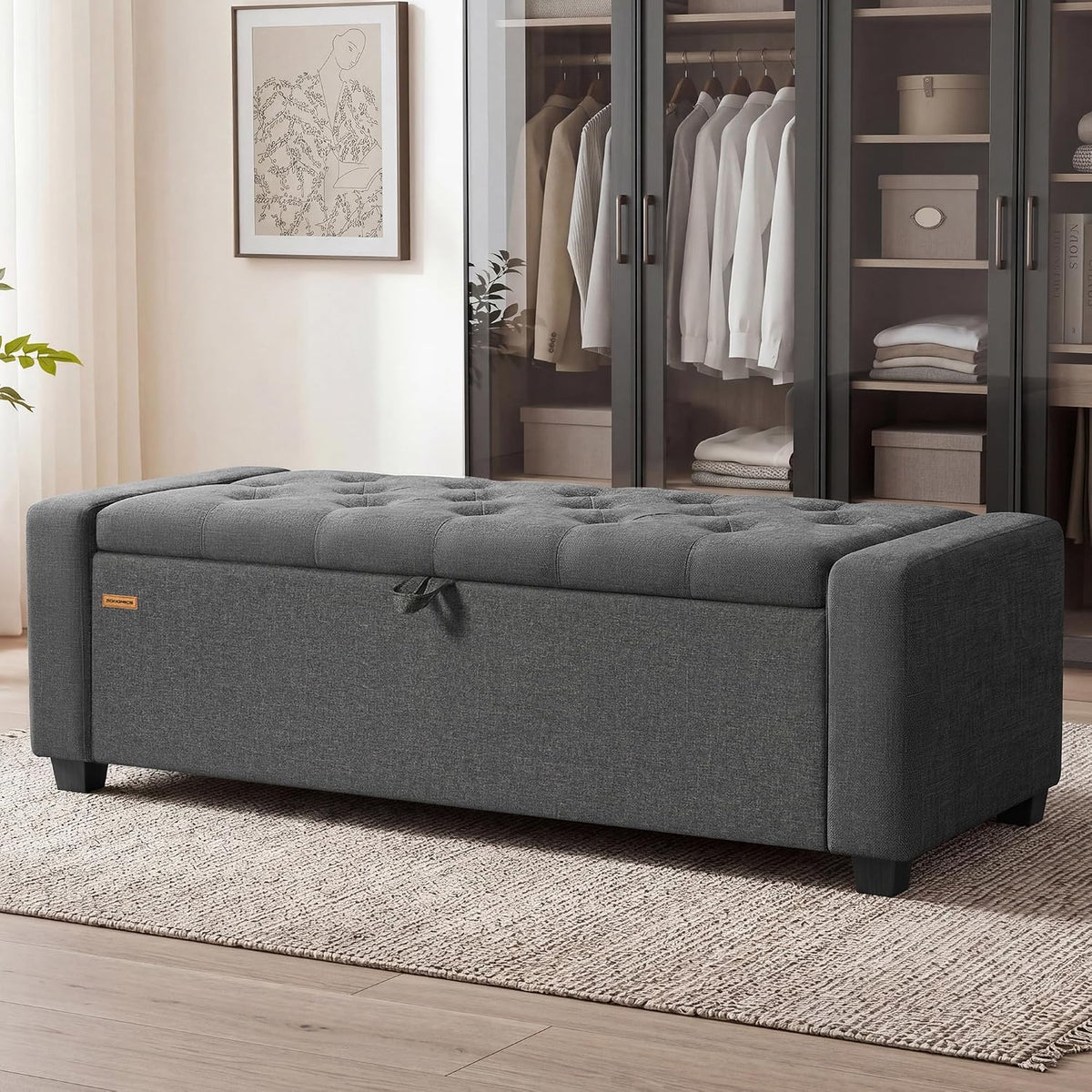 songmics storage ottoman, 48 inches long bed end, main product view