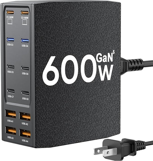 USB Charging Station, 12-Port USB C Charger Block by SAIPKYGS
