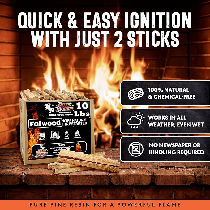 10lb Fatwood Fire Starter Sticks | 100% Natural Fire Starters - Image 2