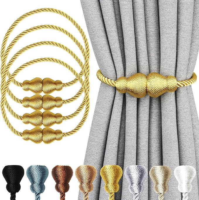 Nieffeiy Magnetic Curtain Tiebacks Outdoor Curtain Tie Backs Rope Decorative by CurtianTiebacks
