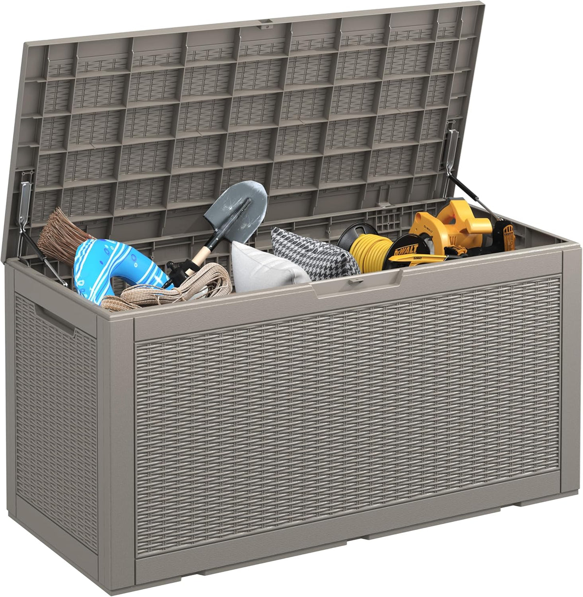 120 gal outdoor storage box waterproof lockable,deck box,gas, main product view