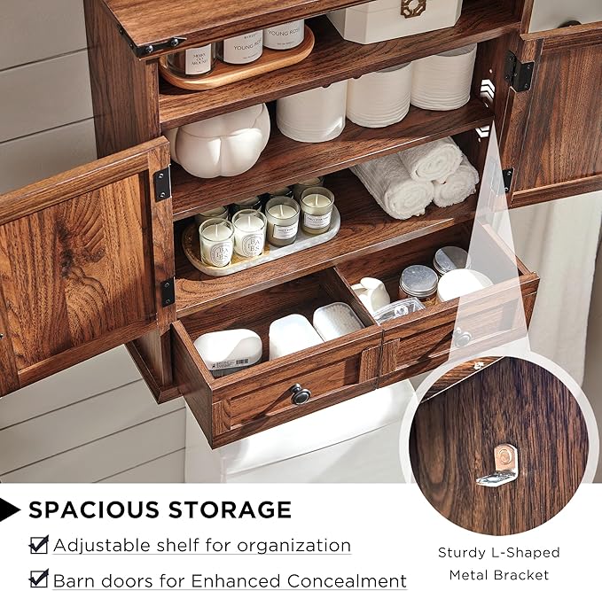 ACCOHOHO Bathroom Wall Cabinet, Farmhouse Medicine Cabinet, Adjustable Shelf - Image 4