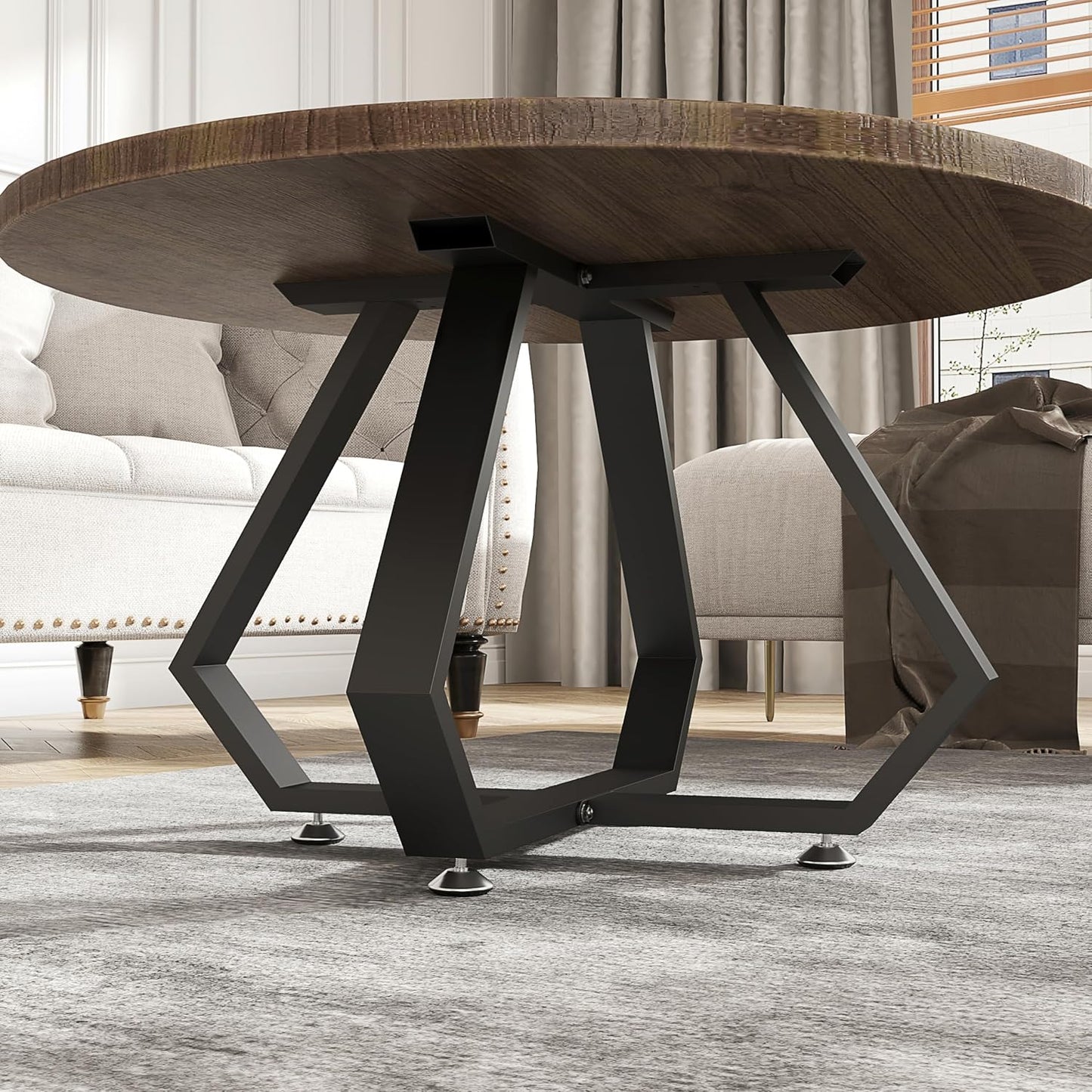 Coffee Table Legs 16 inch, Metal Table Legs Diamond Shape Black Industrial Modern Bench Chair Base Furniture Legs Desk Leg (Black)