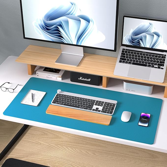 Aothia Leather Desk Pad Protector, Mouse Pad, Office Desk Mat, Non-Slip PU - Image 8