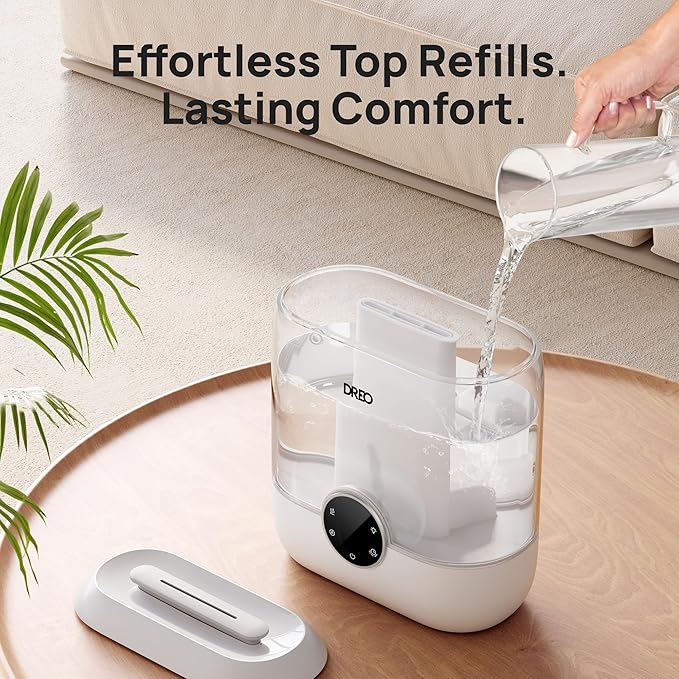 DREO 6L Top Fill Humidifiers for Bedroom, 60H Runtime 28 dB Quiet Supersized - Image 3