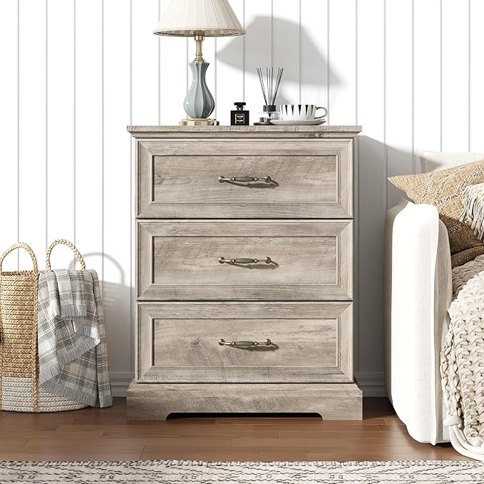 Nightstand Set of 2, Rustic Farmhouse Wood Small Dresser, Bedside Table - Image 3