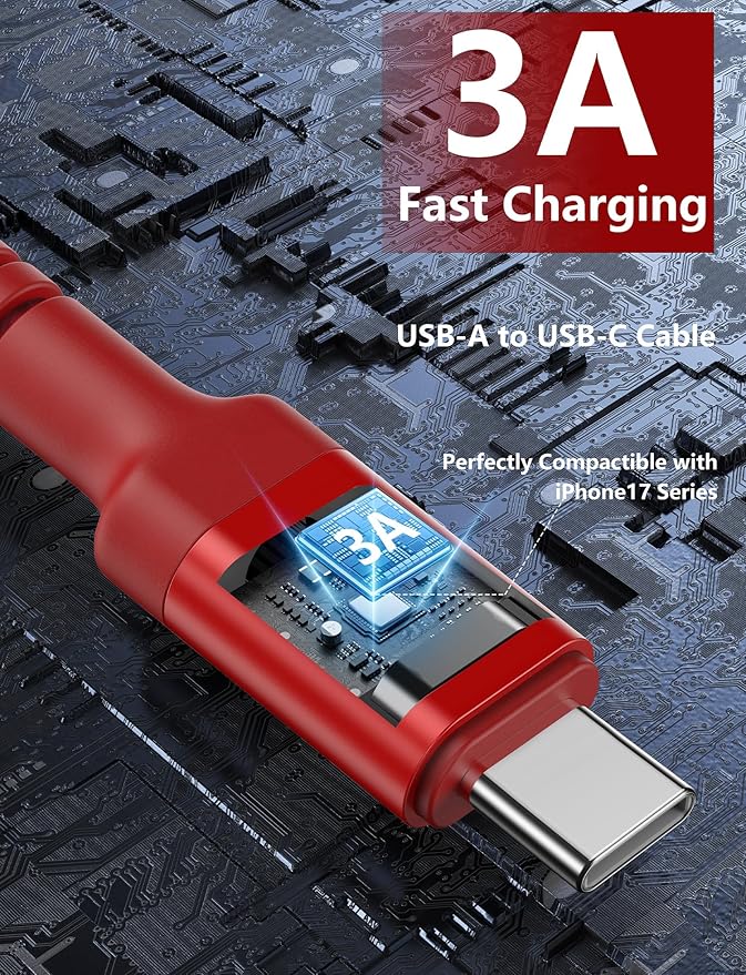 USB C Cable 10FT, Type C Cable 3A Fast Charging Upgraded Extra Durable Braided - Image 3