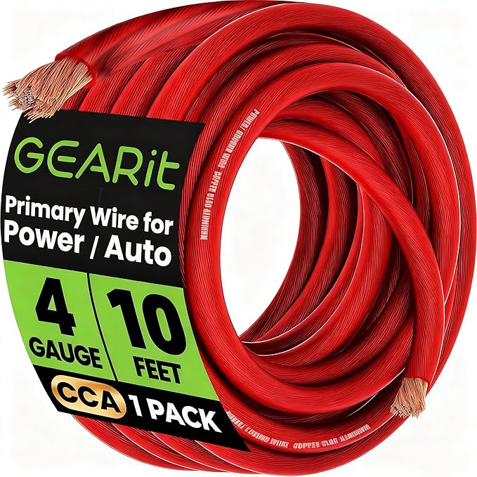 GEARit 4 Gauge Wire Copper Clad Aluminum CCA by GEARit