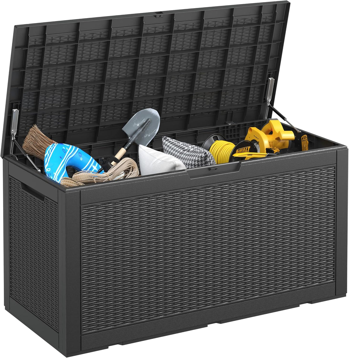 resin outdoor deck storage box waterproof (black, 110, main product view
