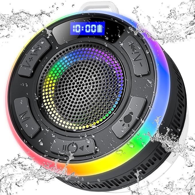 Shower Bluetooth Speaker IPX7 Waterproof, Portable Bluetooth Speakers by PRSCFUM
